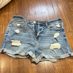 Blue Ripped jean Shorts SIZE 13/31